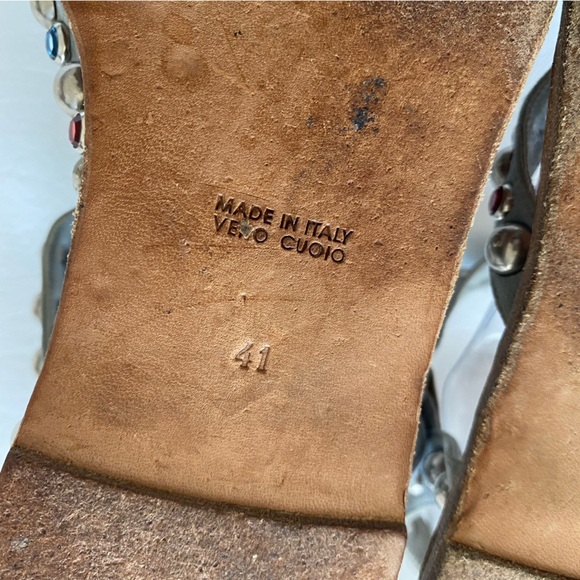 Golden Goose Women’s 41 Or 10 Studded Suede Strappy Sandal Authentic - Picture 8 of 12